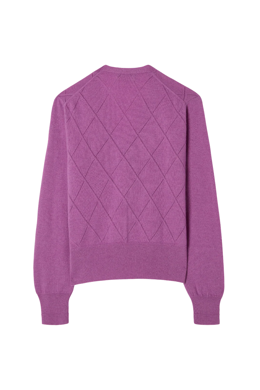 Argyle Pointelle Cardigan in Cashmere - Image 4