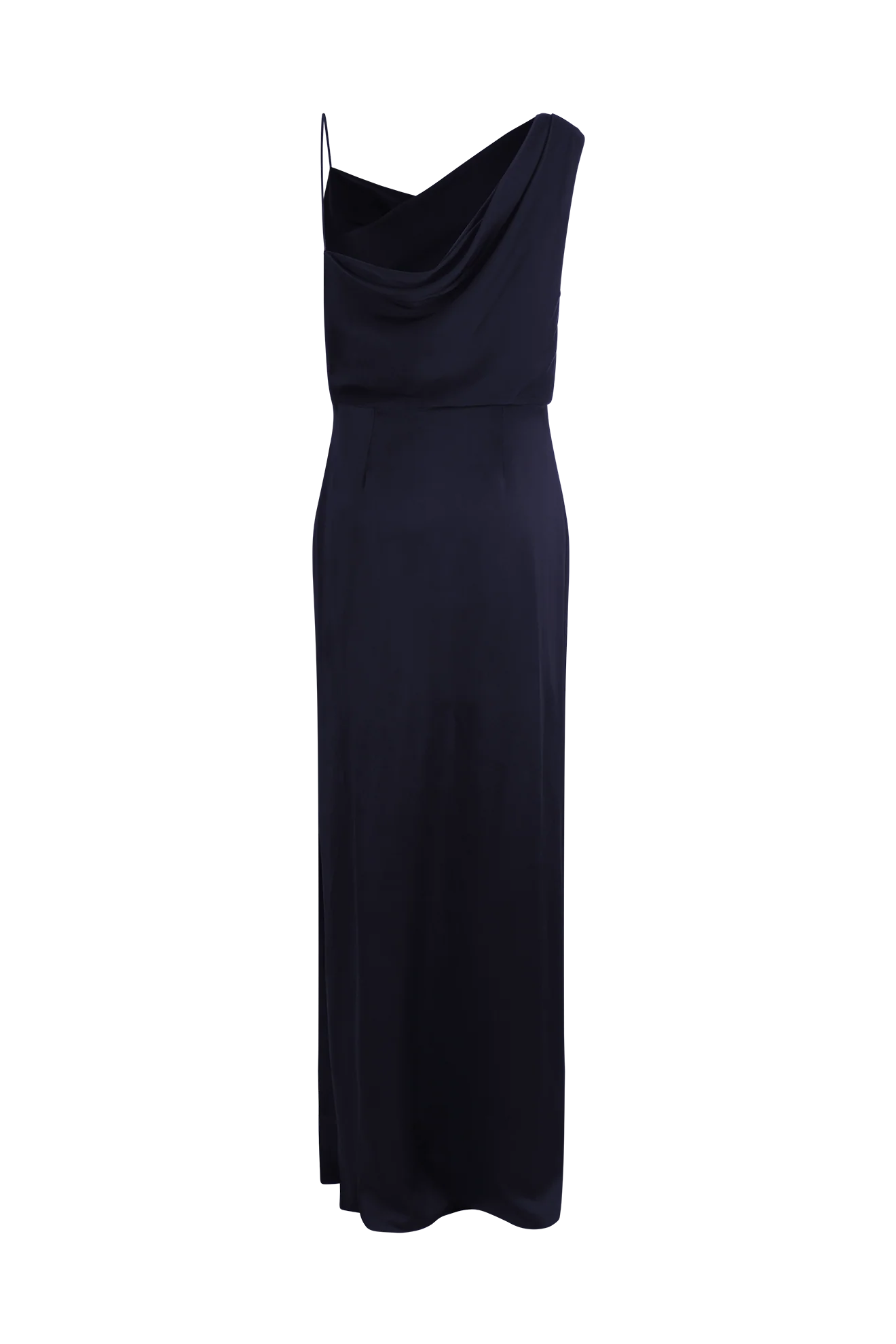 Asymmetrical Draped Gown in Crepe Backed Satin - Image 4