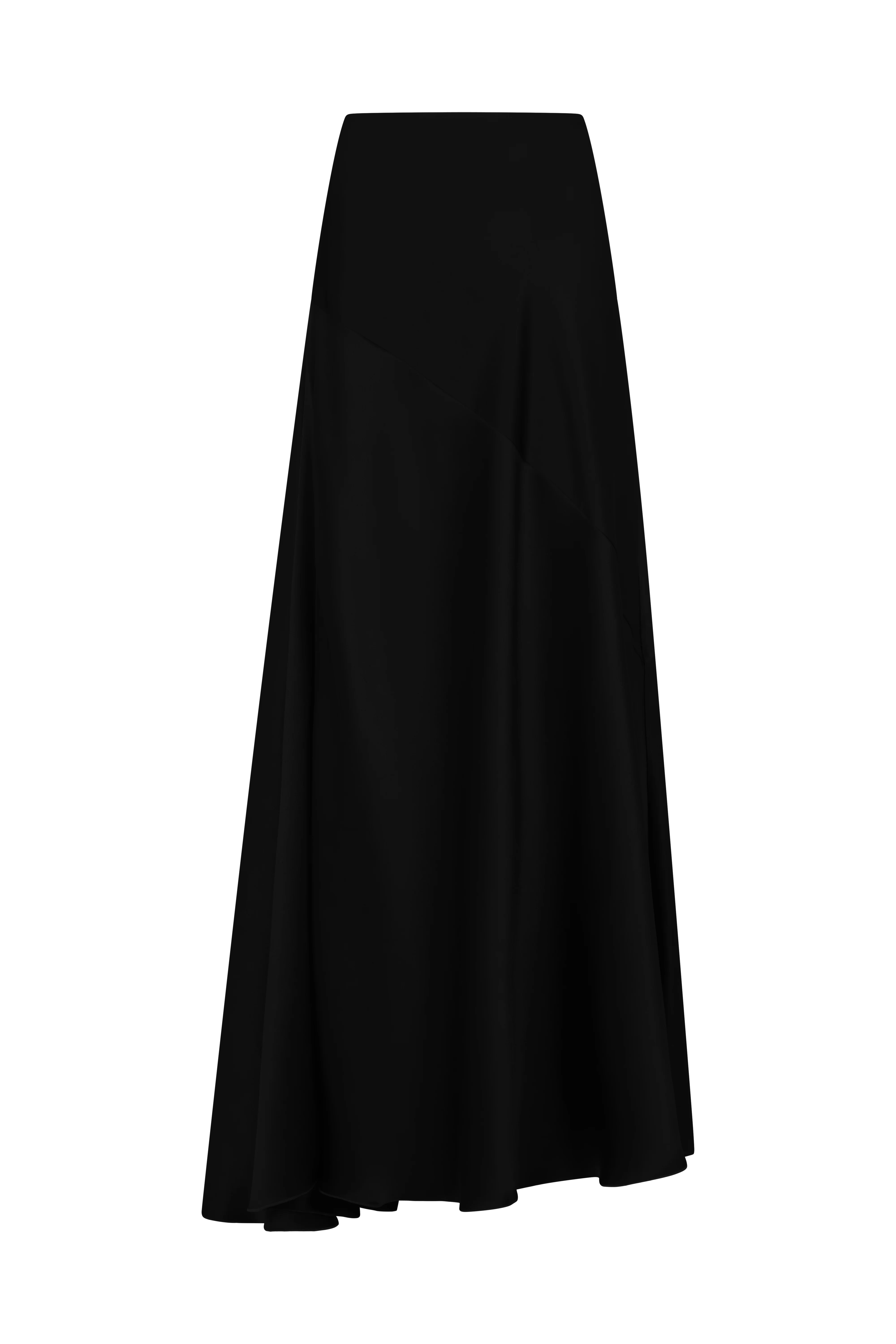 Asymmetrical Maxi Skirt in Silk Satin - Image 3