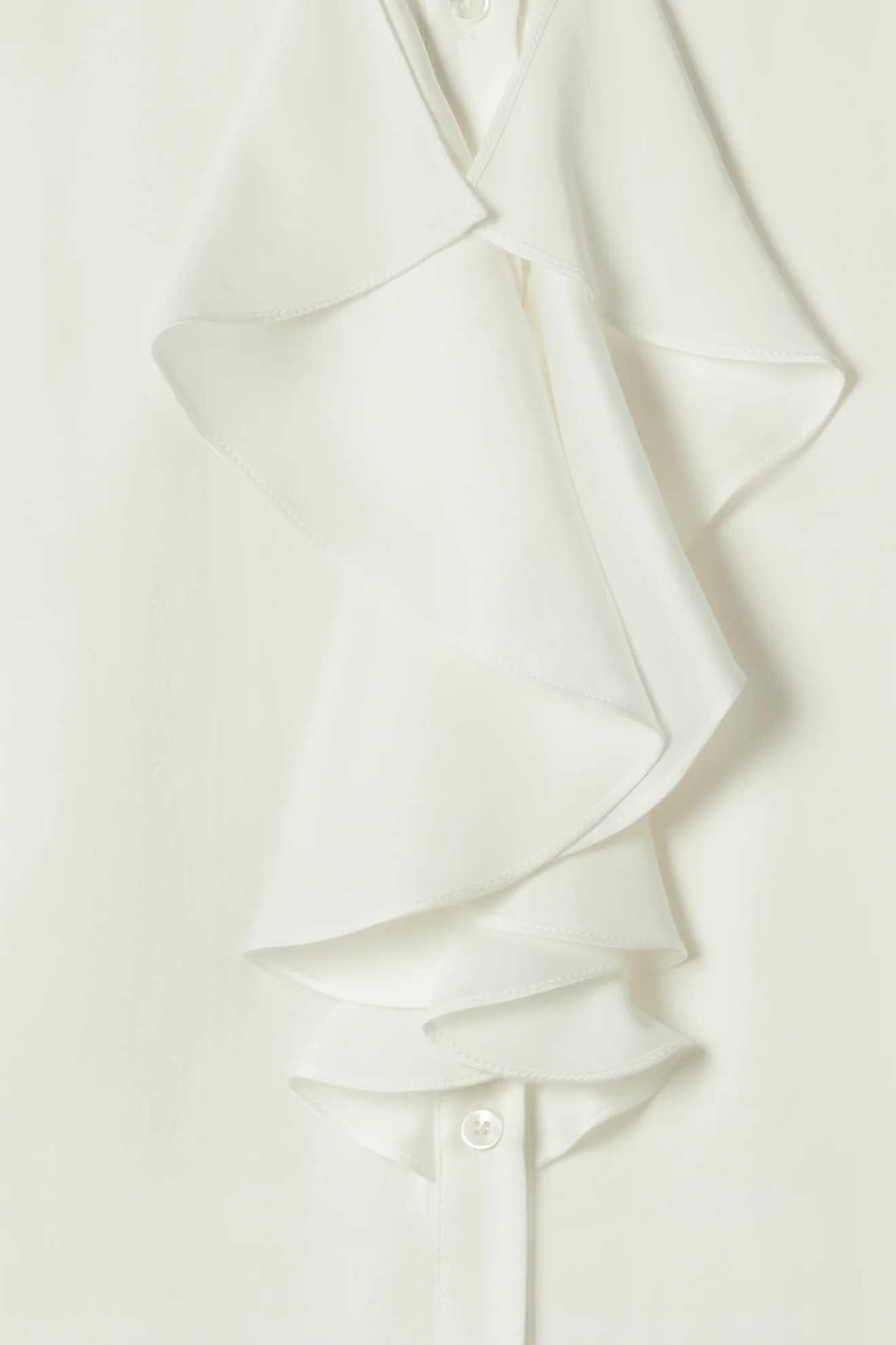 Cascade Ruffle Blouse in Sandwashed Silk Satin - Image 3
