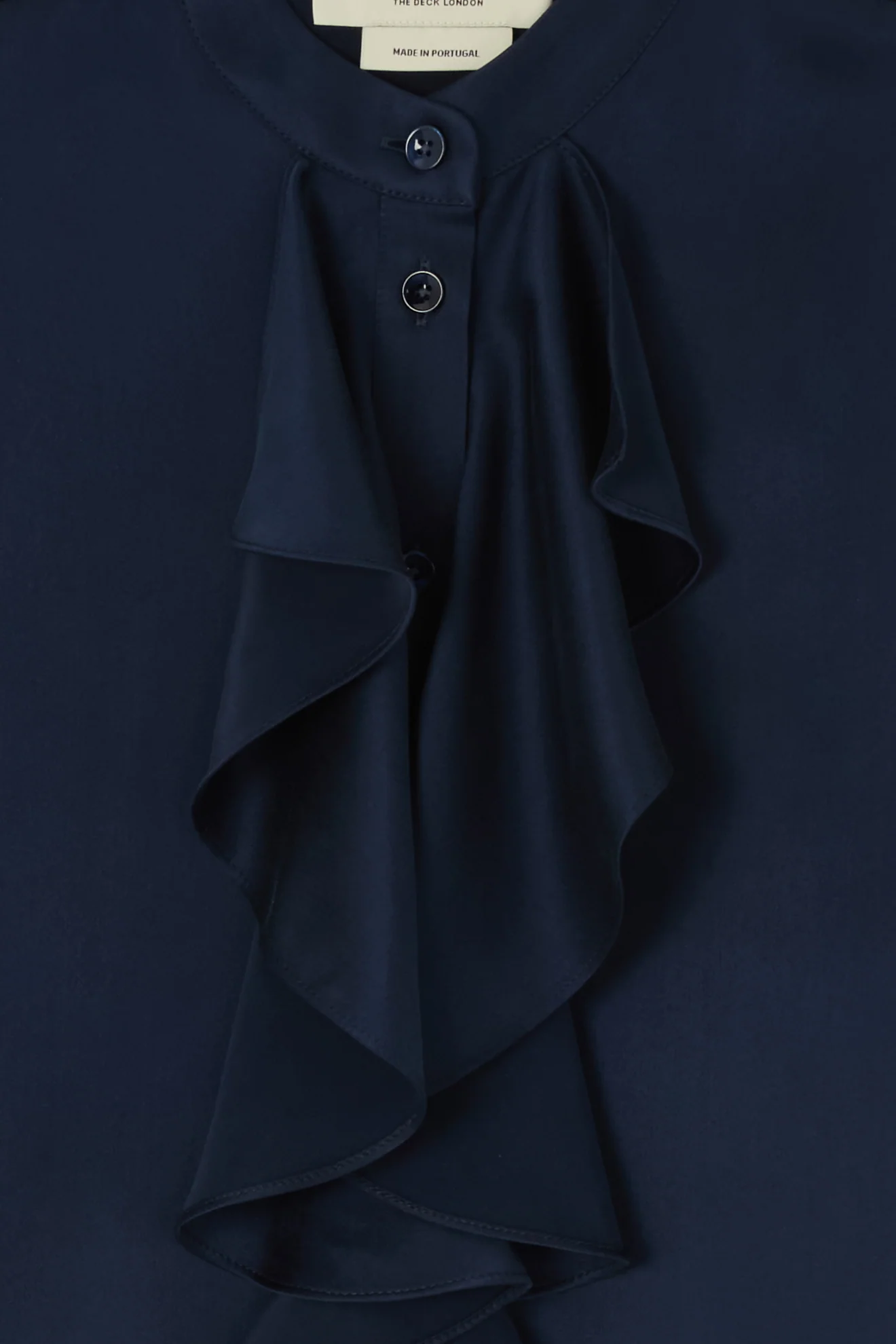 Cascade Ruffle Blouse in Sandwashed Silk Satin - Image 4