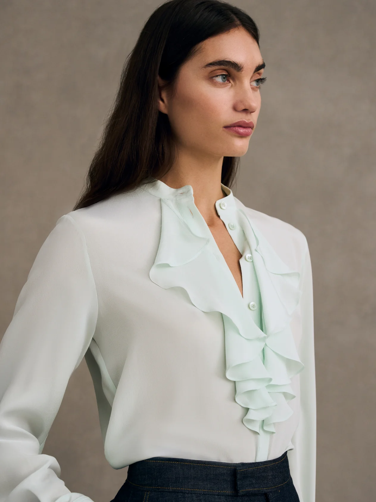 Cascade Ruffle Blouse in Silk Crepe de Chine - Image 3