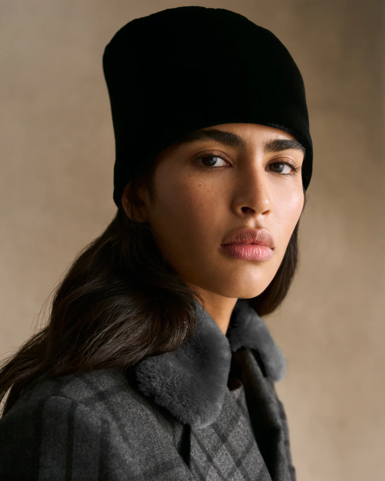 Double Breasted Jacket in Check Wool Flannel - Image 2