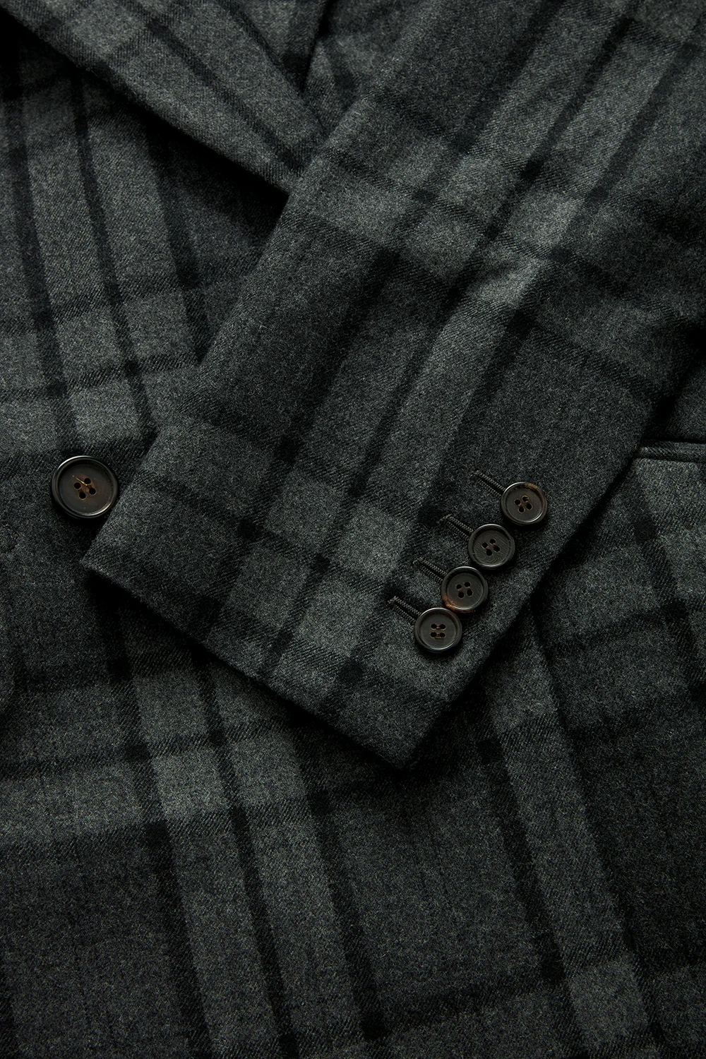 Double Breasted Jacket in Check Wool Flannel - Image 5