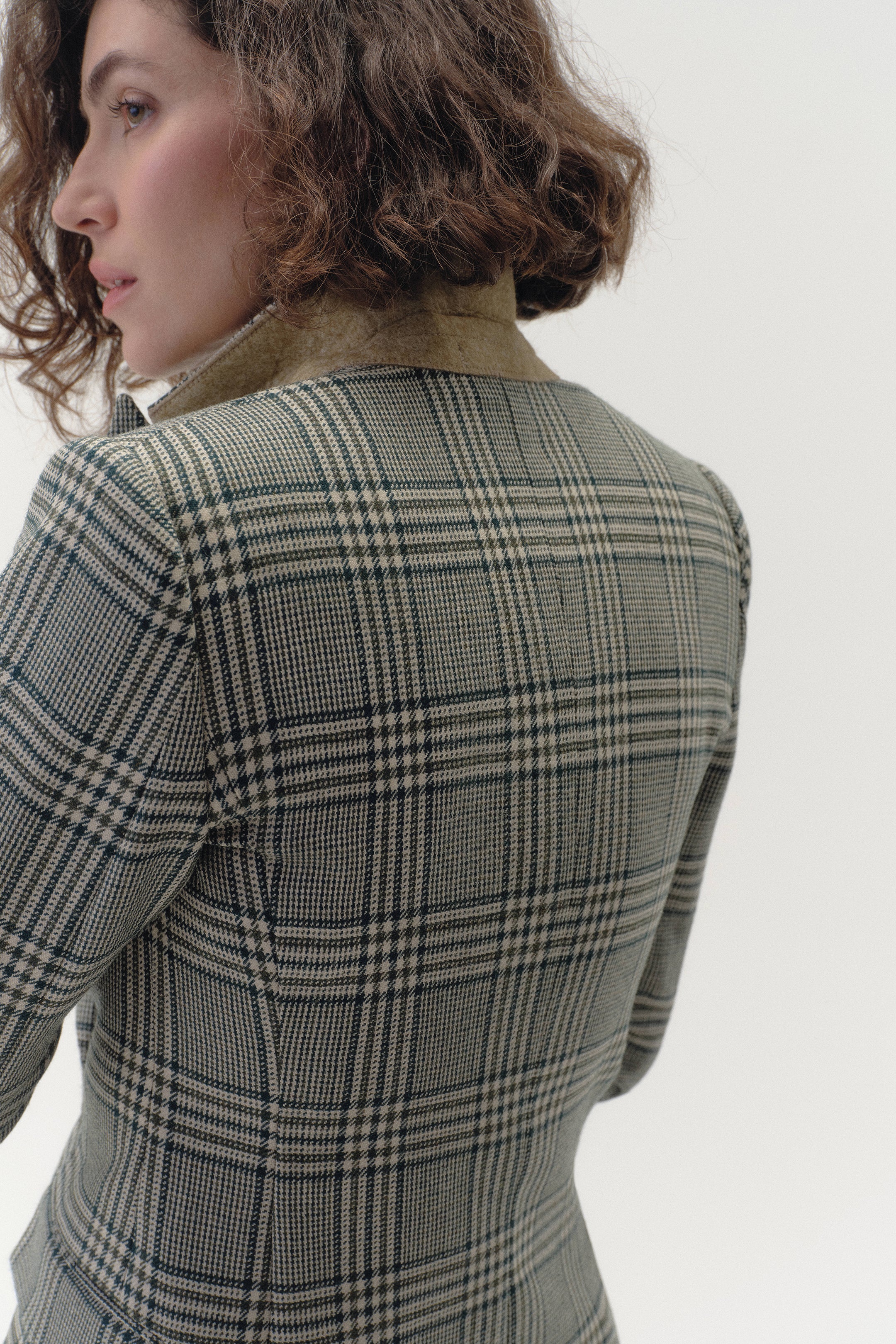 Double Breasted Jacket in Prince of Wales Check - Image 5