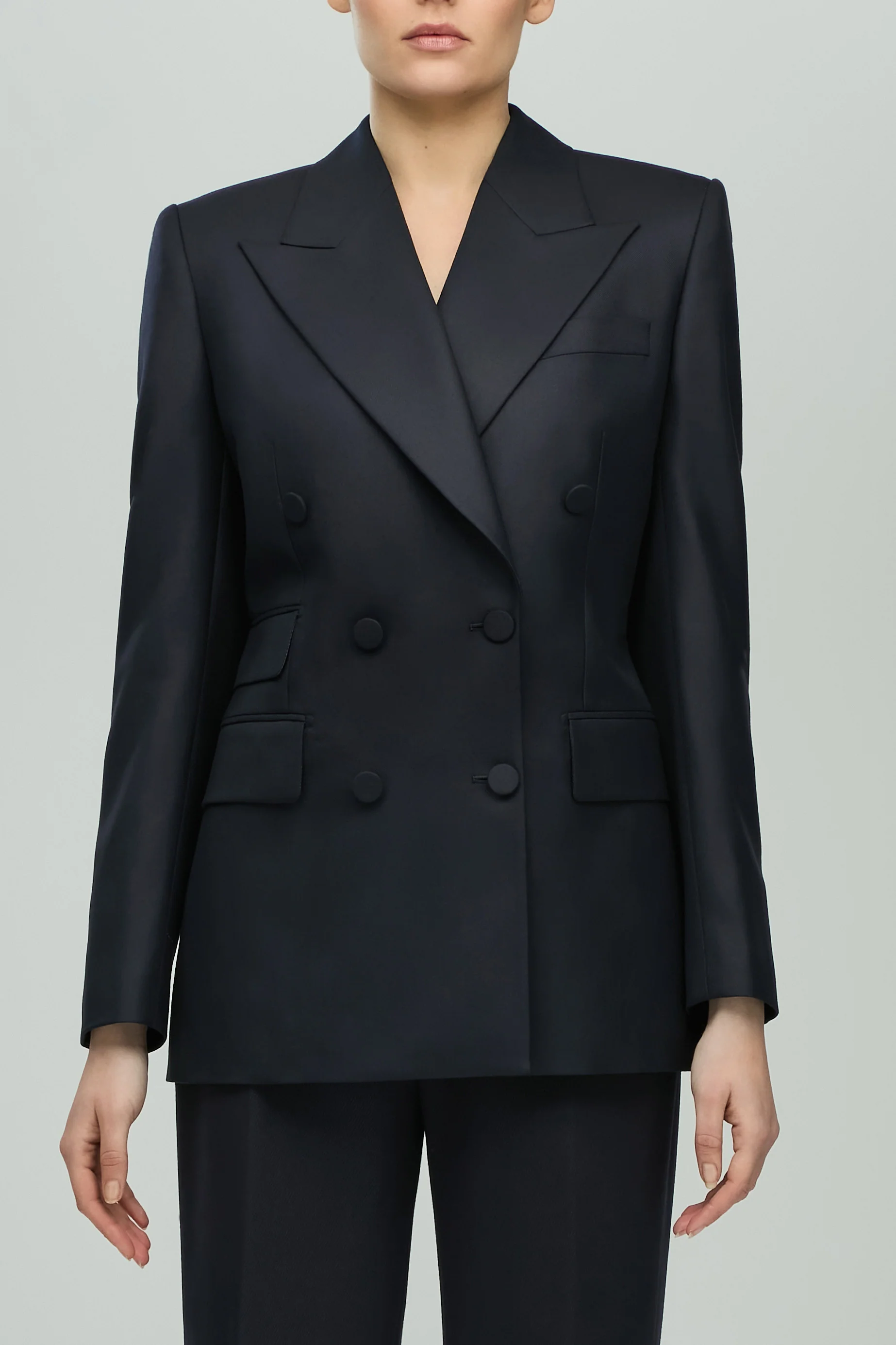 Double Breasted Jacket with Six Buttons in Wool - Image 3