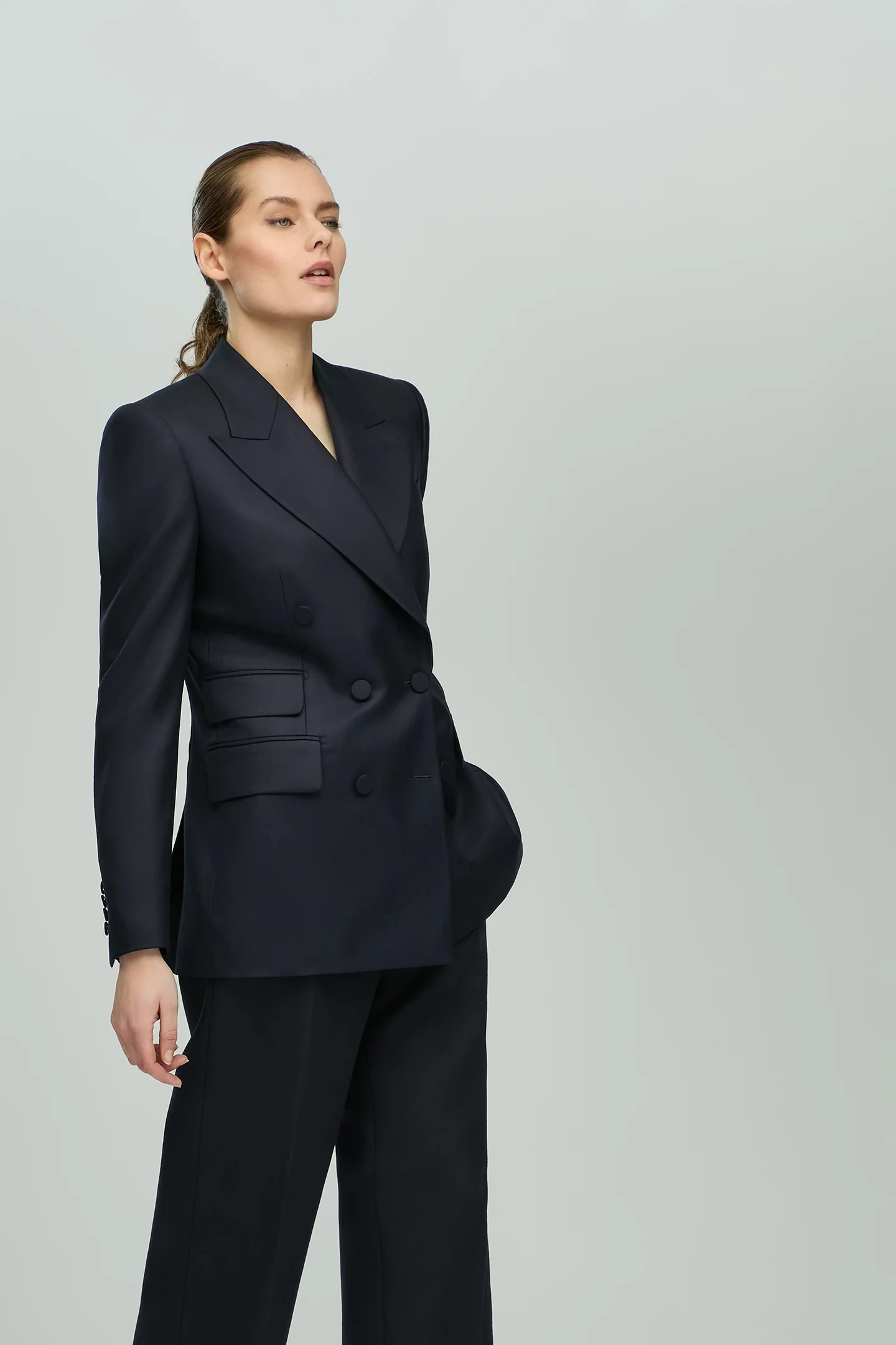 Double Breasted Jacket with Six Buttons in Wool - Image 4