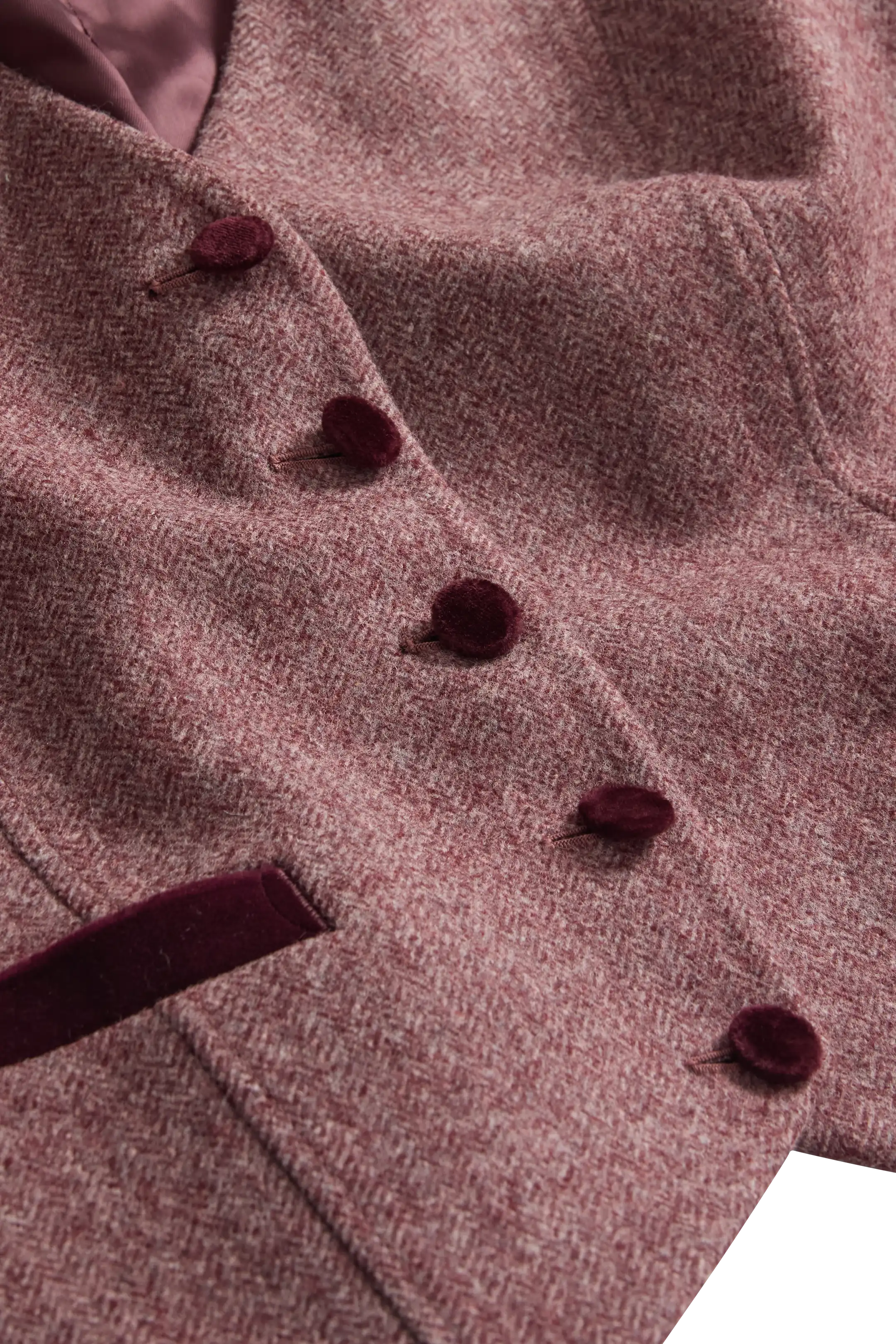 Fitted Waistcoat in Herringbone Wool - Image 4