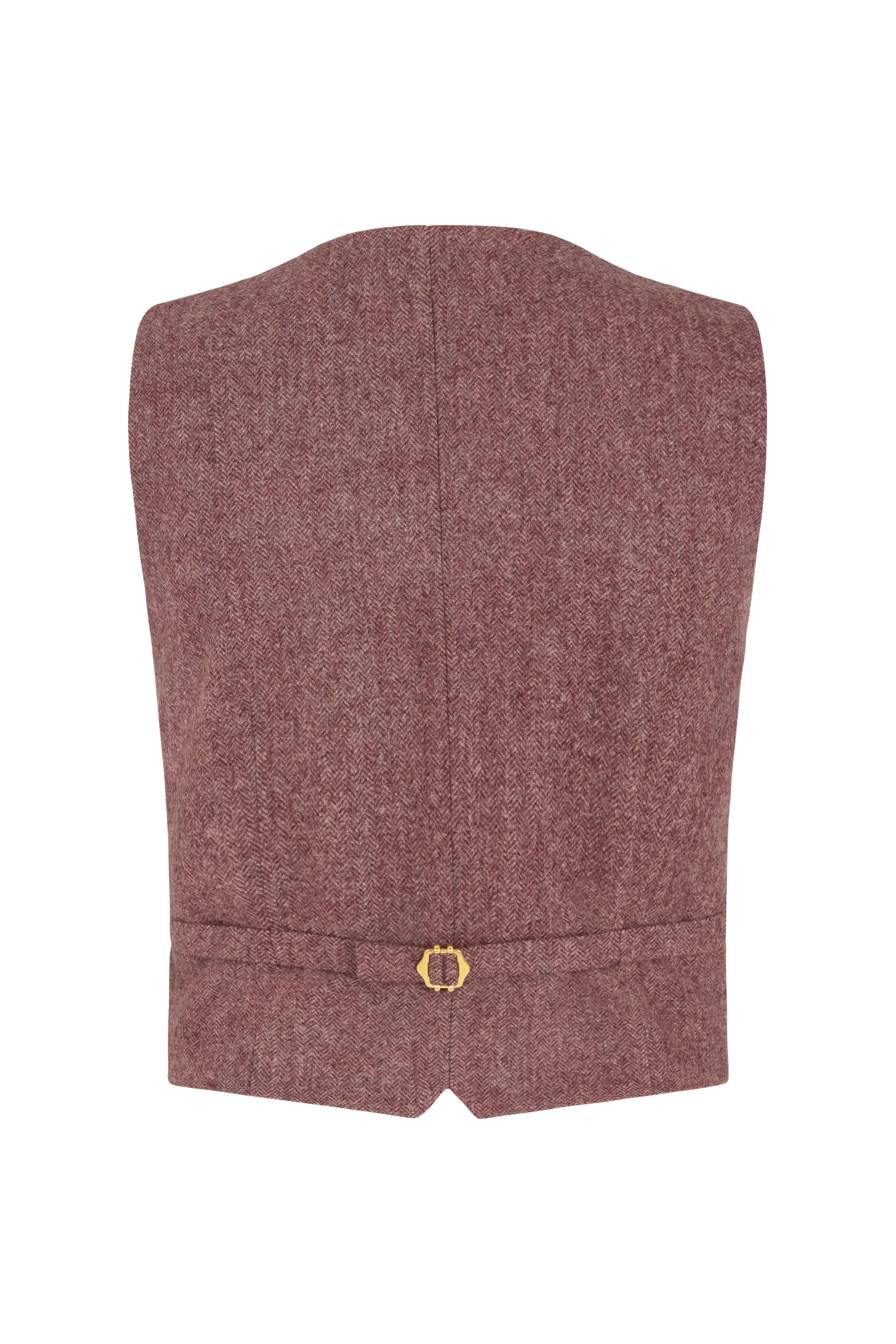 Fitted Waistcoat in Herringbone Wool - Image 5