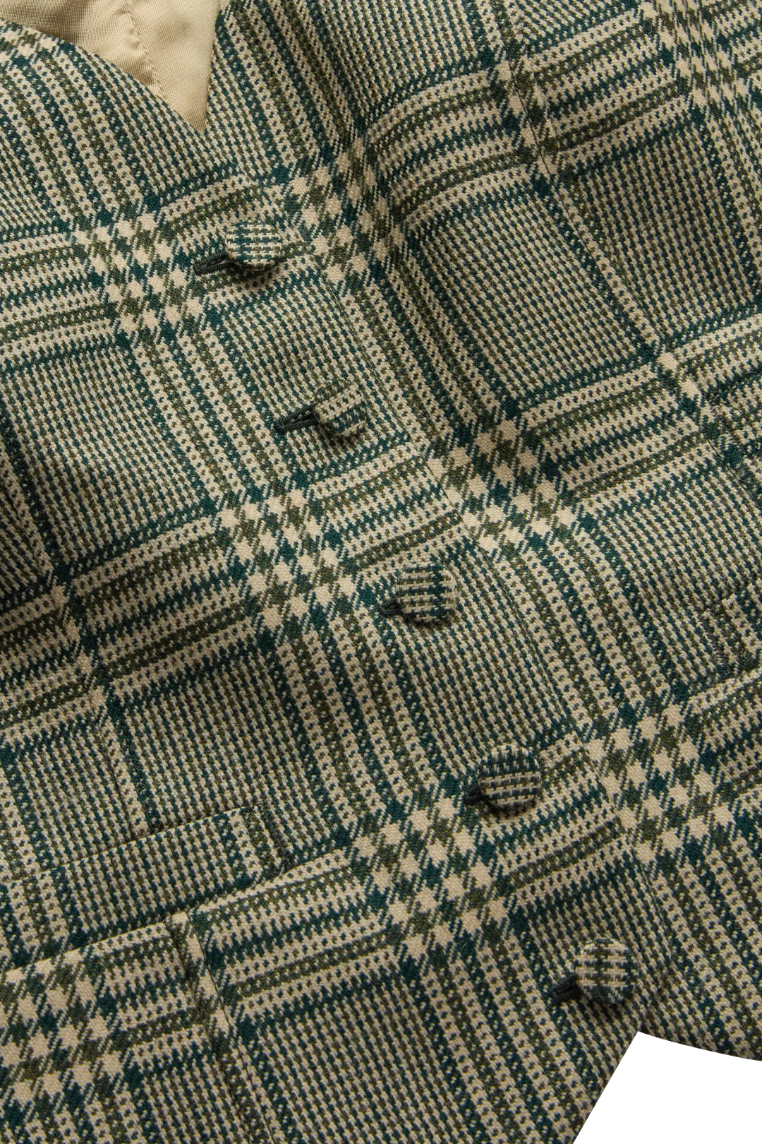 Fitted Waistcoat in Prince of Wales Check - Image 4