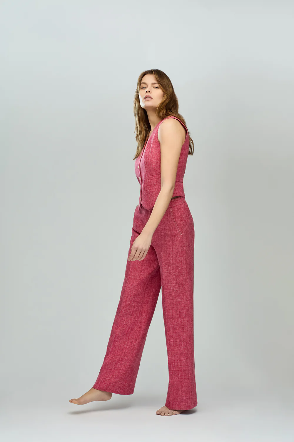Fitted Waistcoat in Linen - Image 6