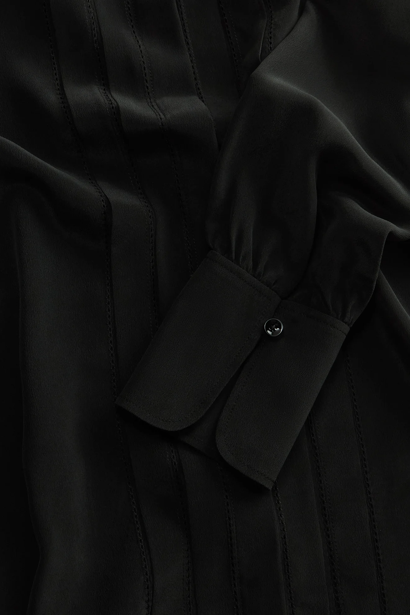 Front Pleat Blouse in Sandwashed Silk Crepe De Chine - Image 3