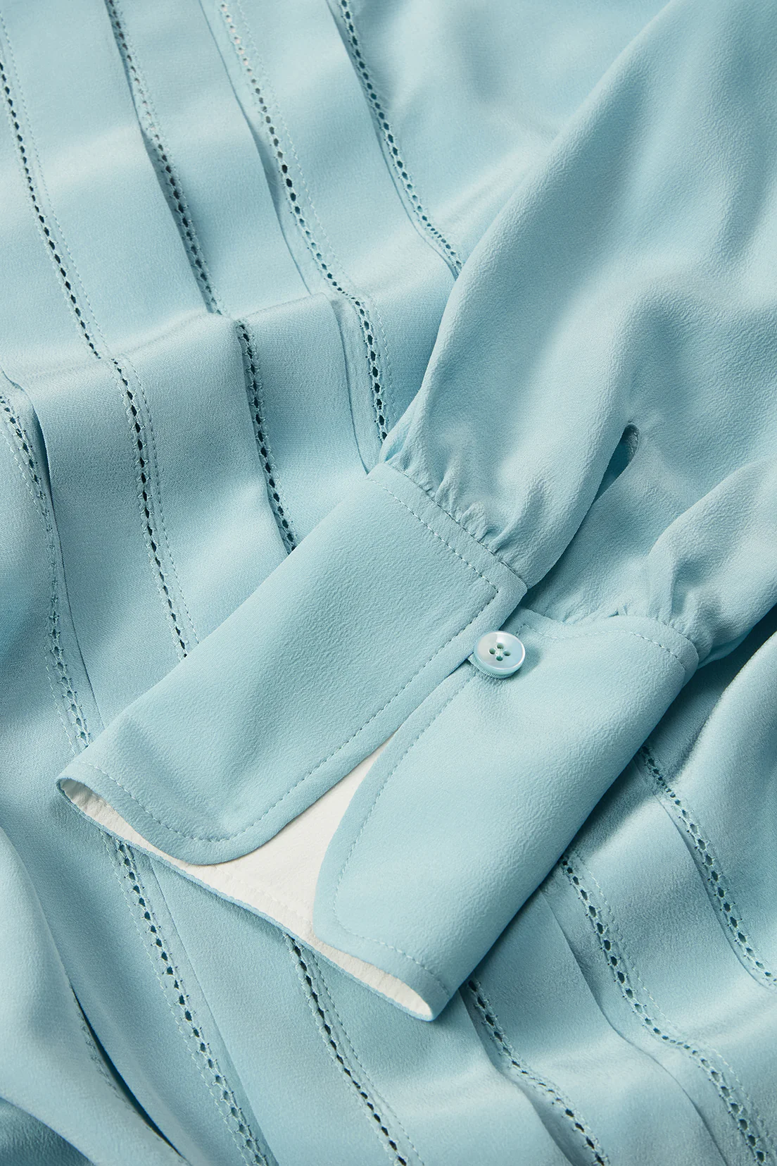 Front Pleat Blouse in Sandwashed Silk Crepe De Chine - Image 3