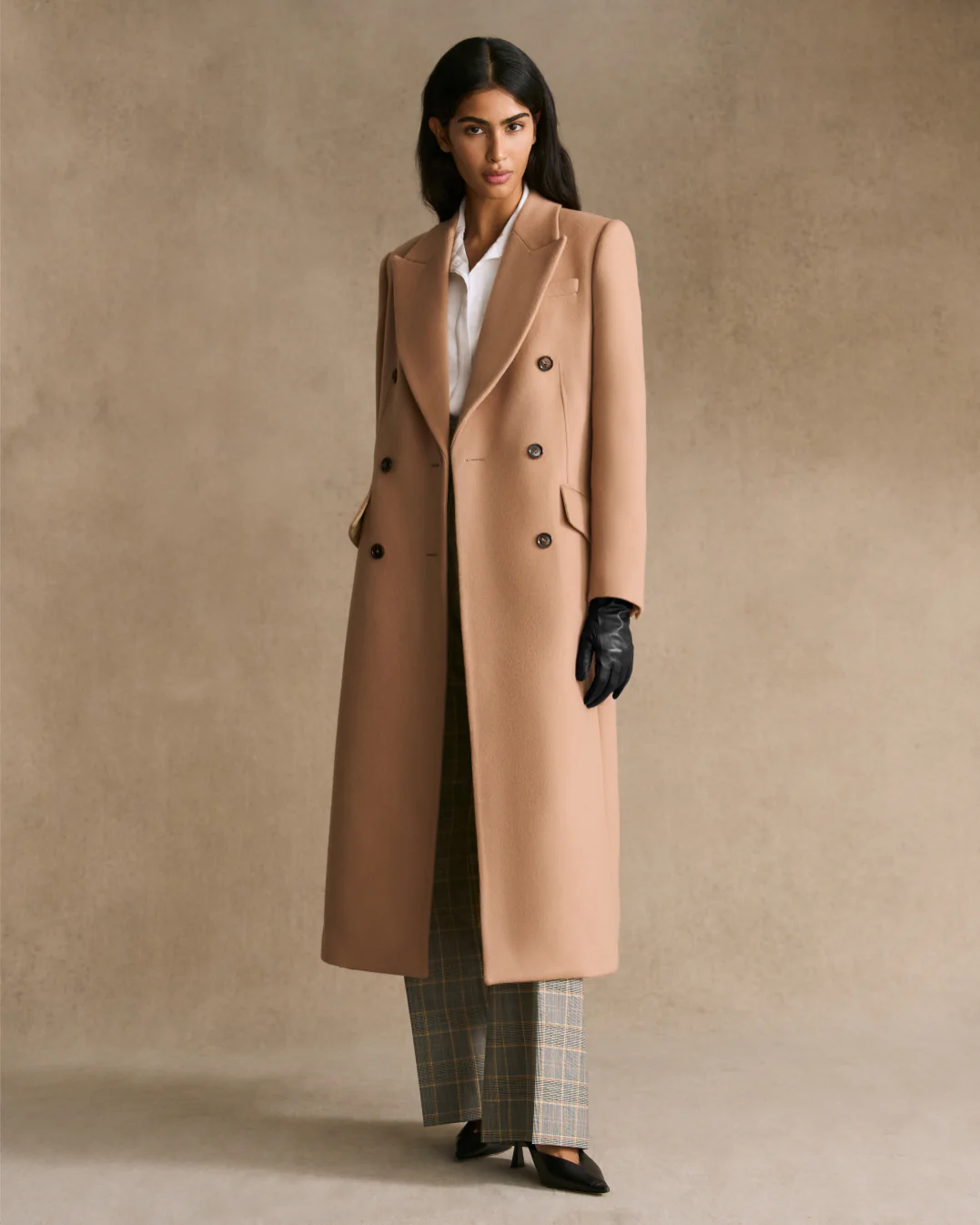 Long Double Breasted Coat in Wool - Image 3