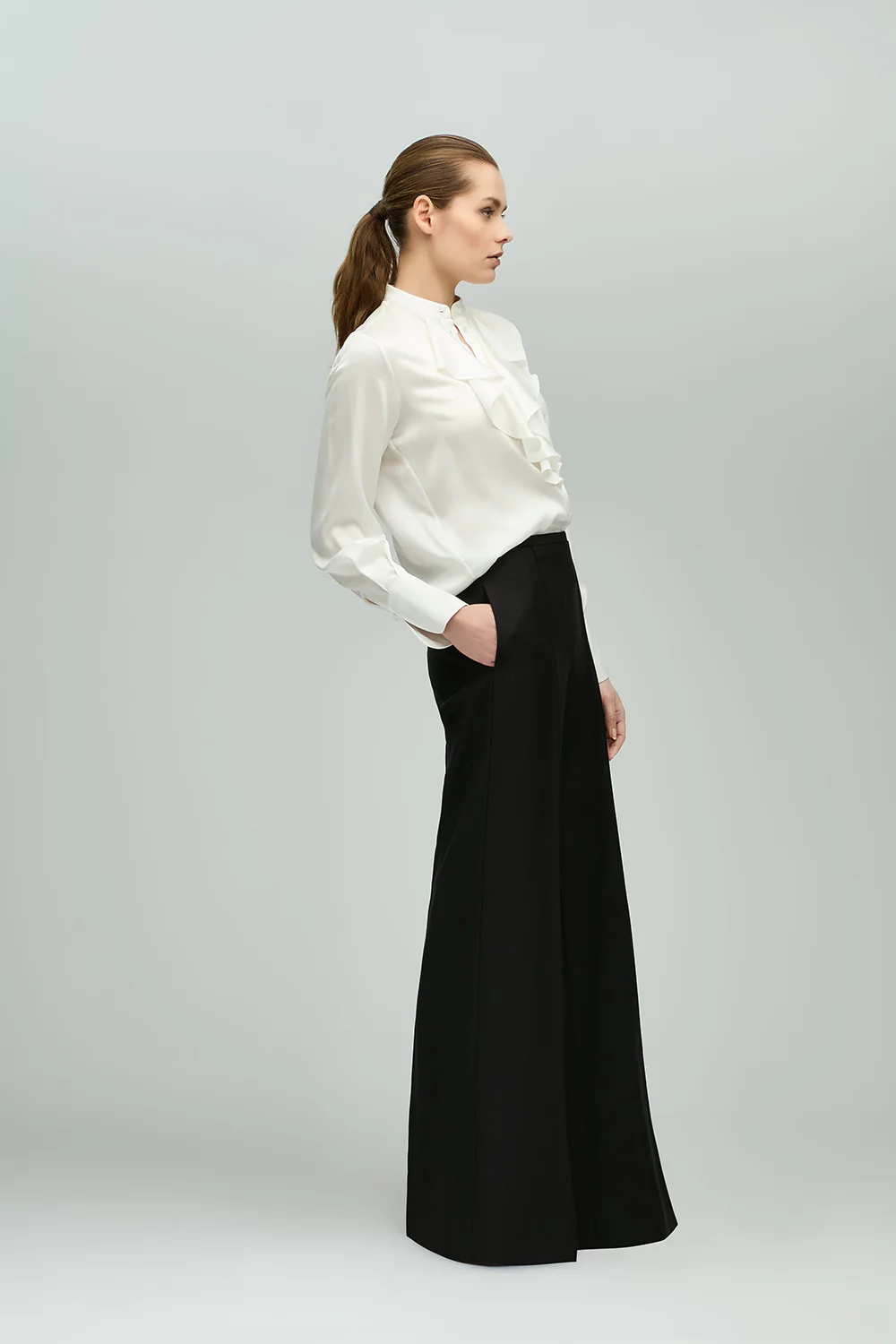 Palazzo Trouser in Wool - Image 3