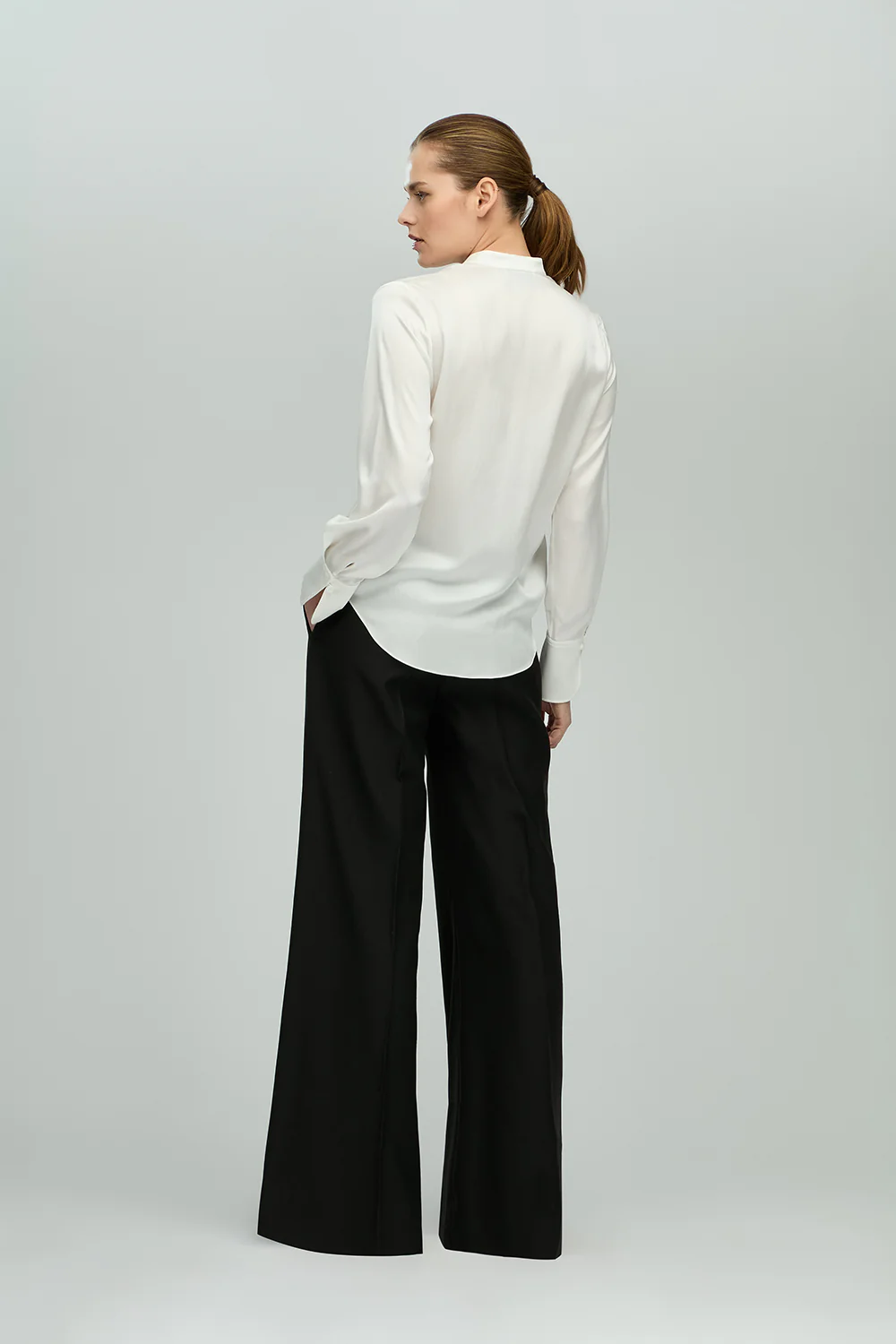 Palazzo Trouser in Wool - Image 4