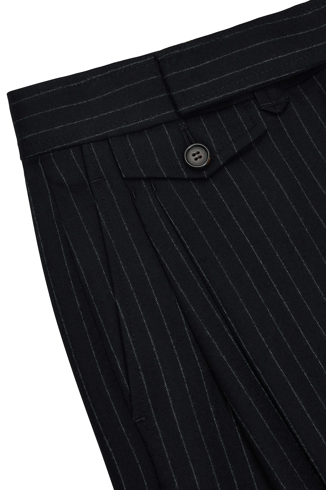 Wide Leg Trouser in Wool Pinstripe - Image 3