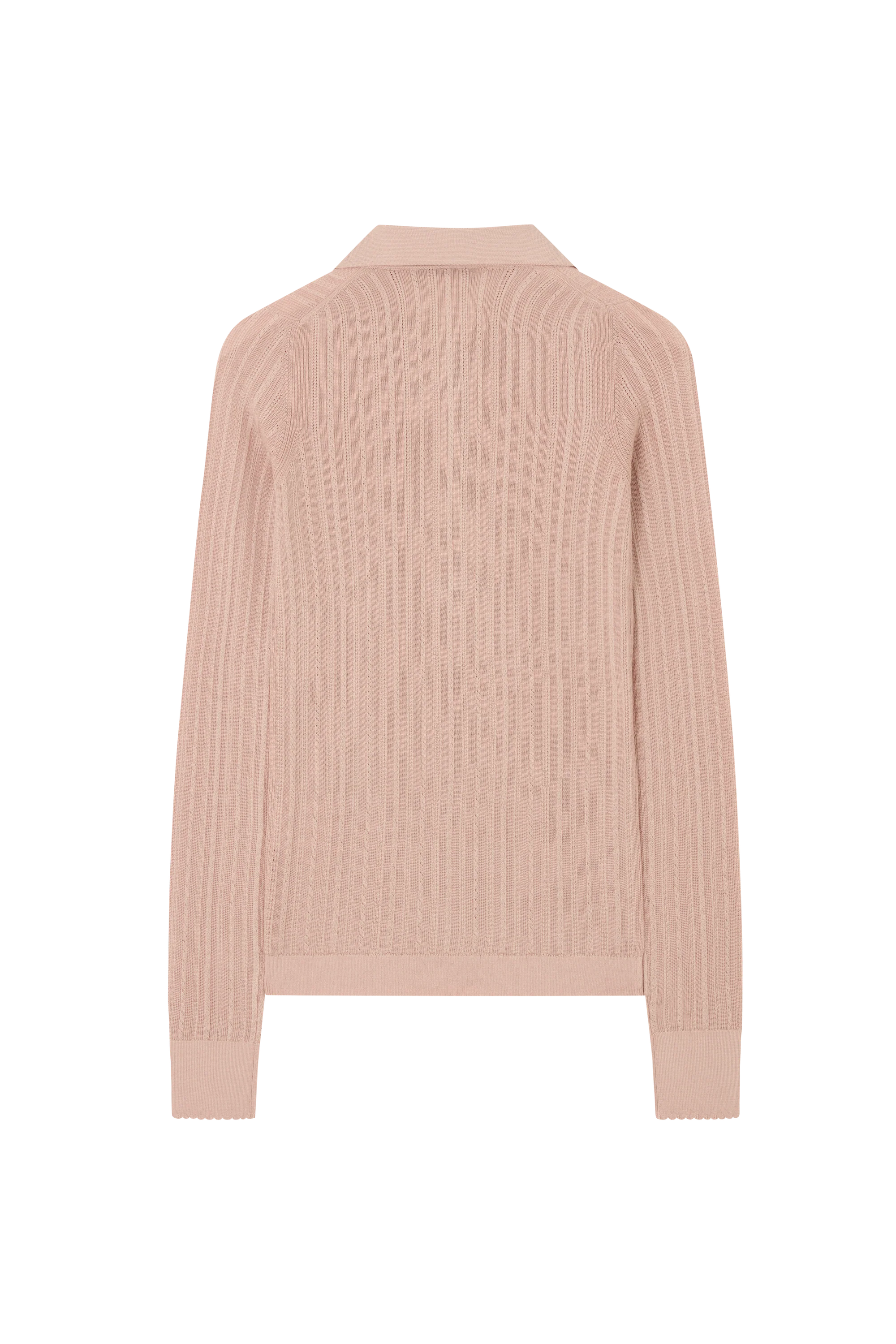 Pointelle Polo in Knitted Silk - Image 3