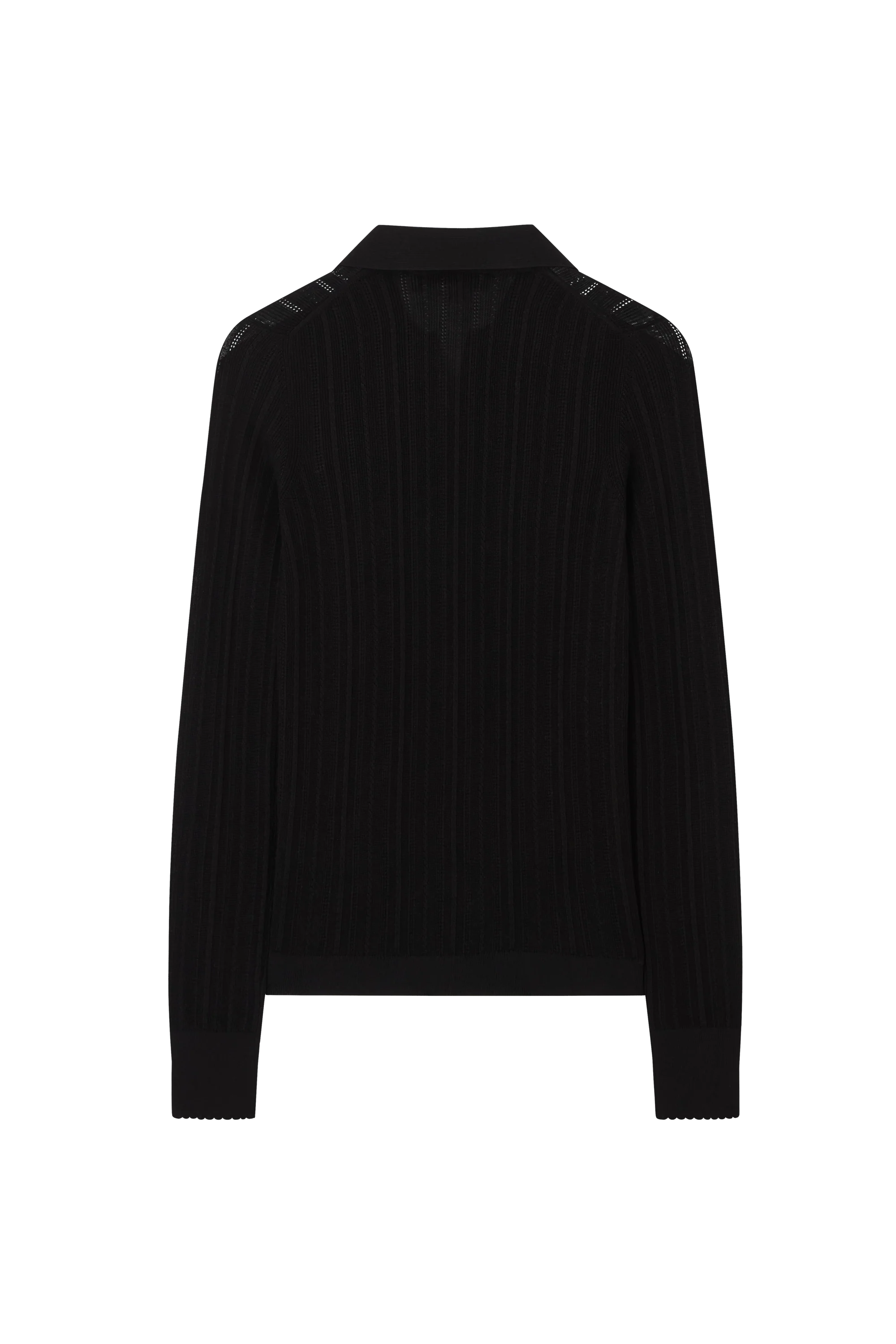 Pointelle Polo in Knitted Silk - Image 3
