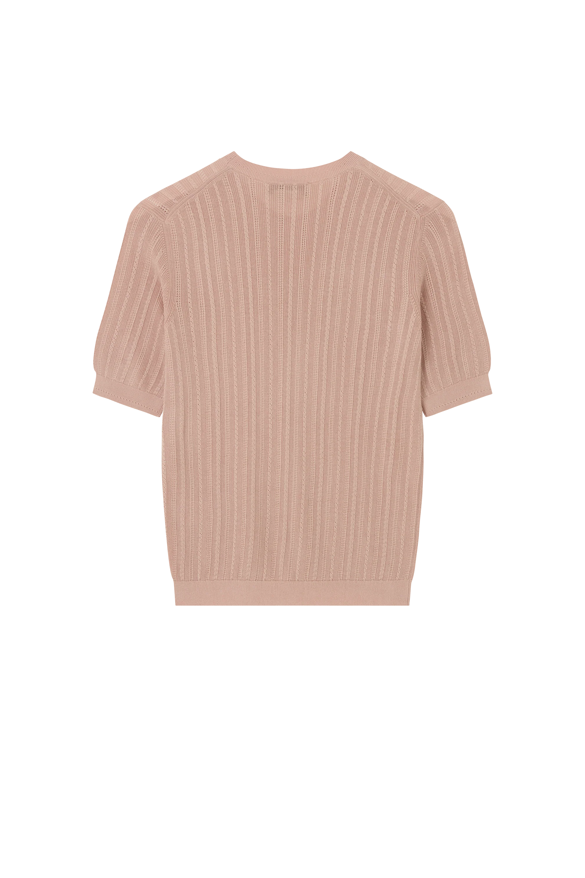 Pointelle Short Sleeve Tee in Knitted Silk - Image 5