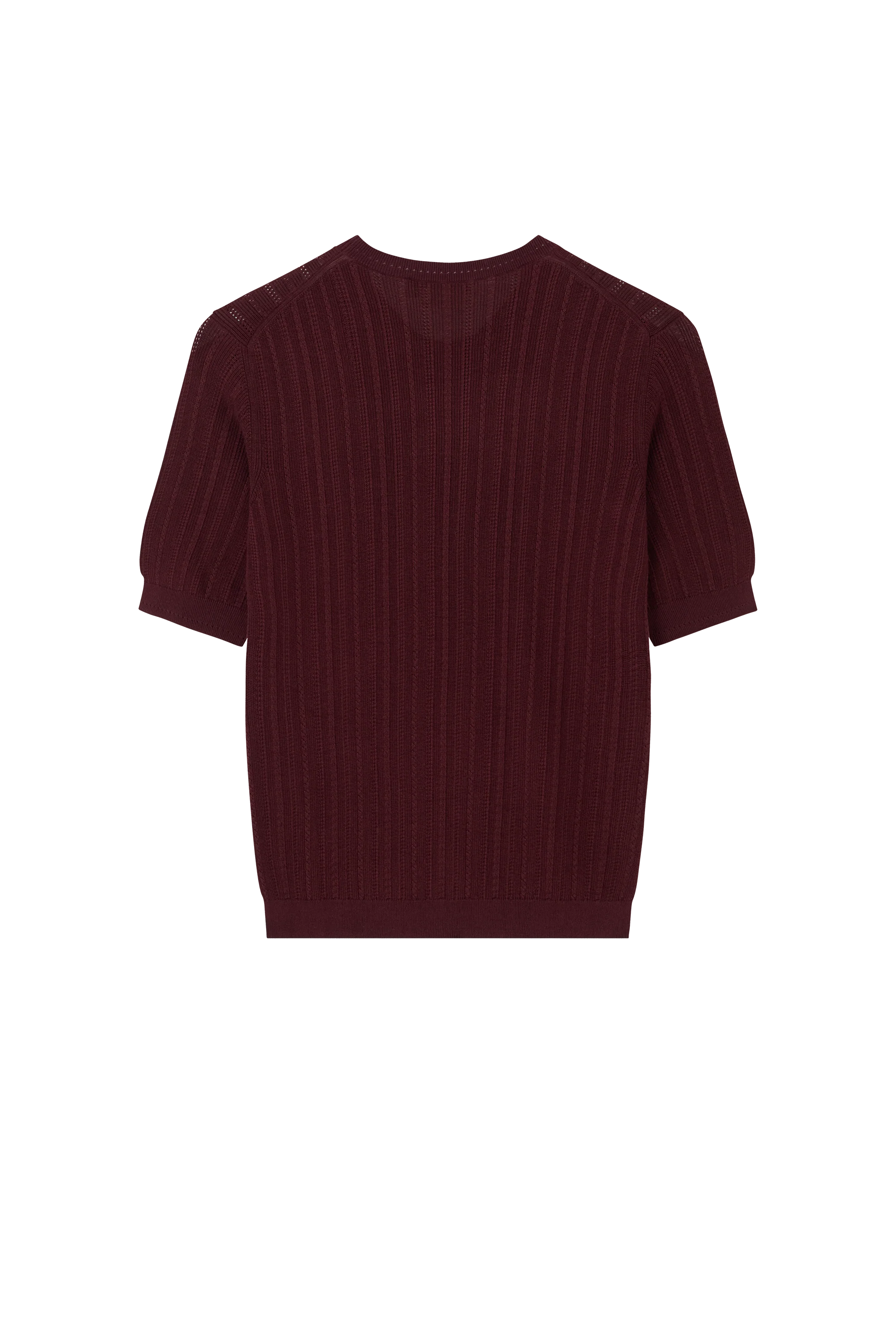 Pointelle Short Sleeve Tee in Knitted Silk - Image 3