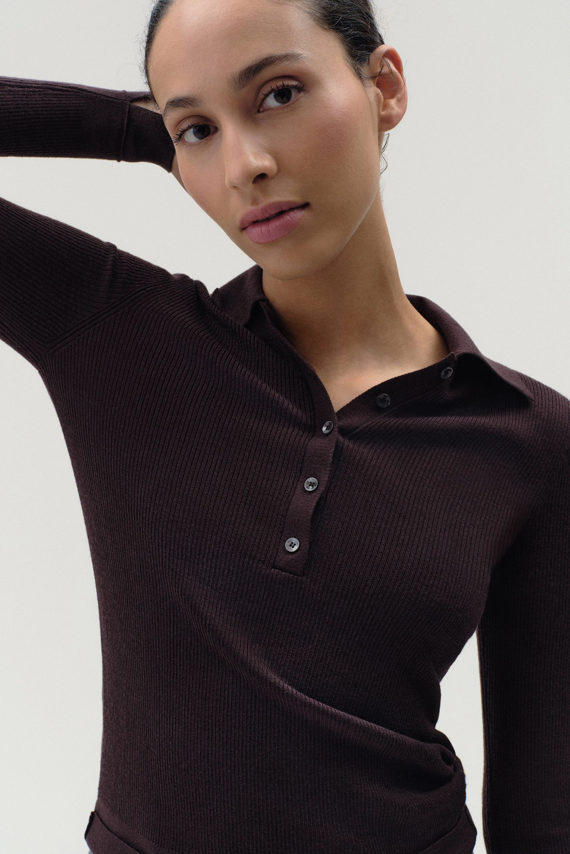 Ribbed Polo in Merino - Image 2