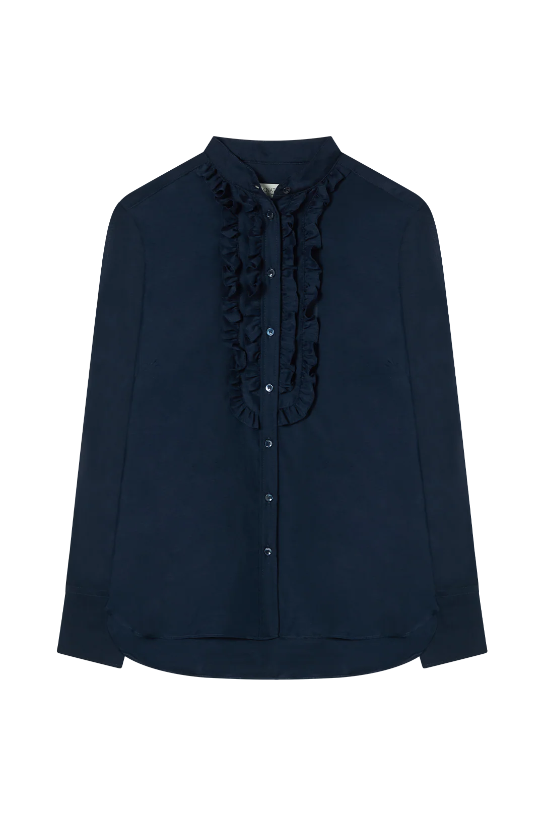 Ruffle Front Blouse in Cotton Silk