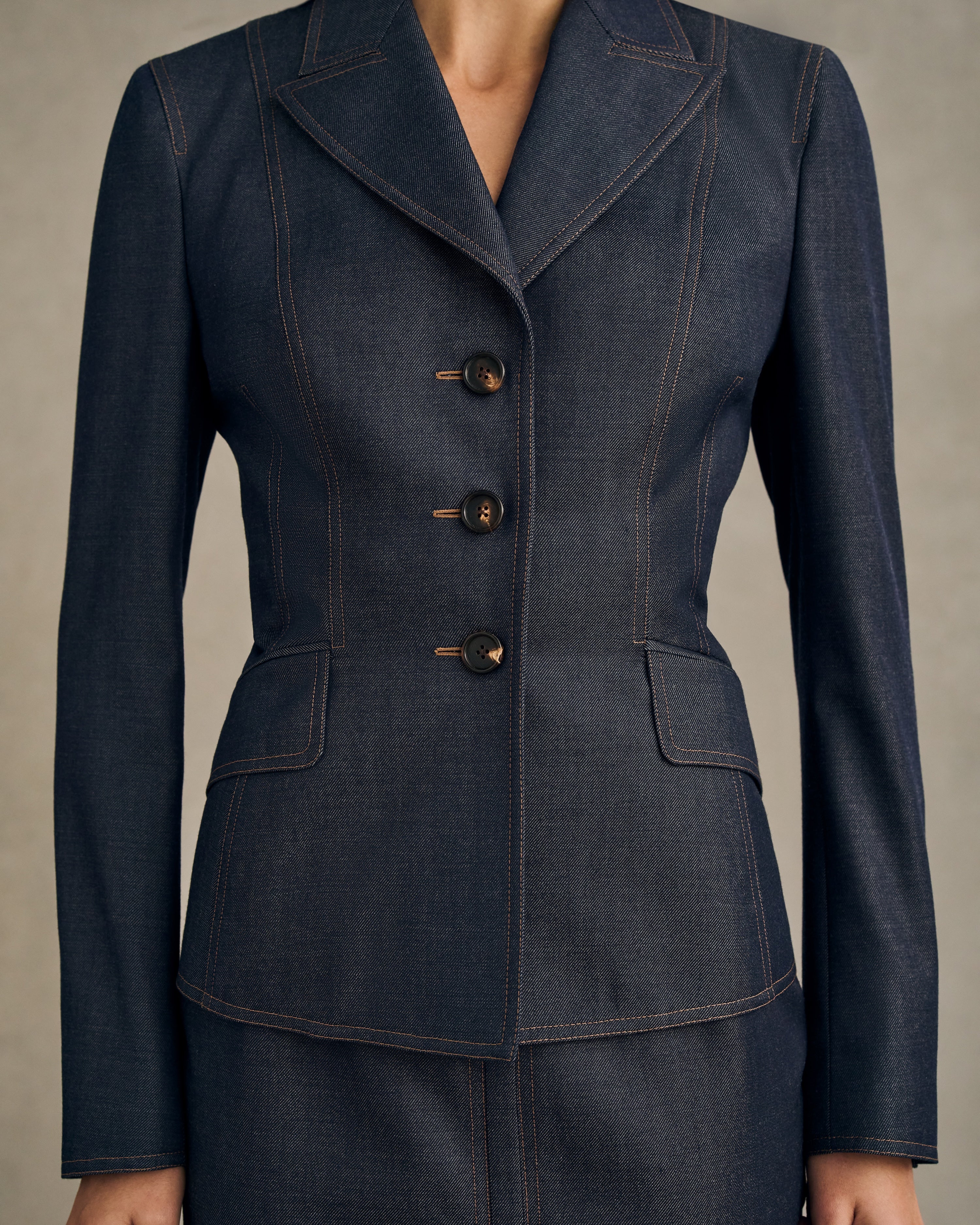 Savile Jacket in Gabardine Denim - Image 3