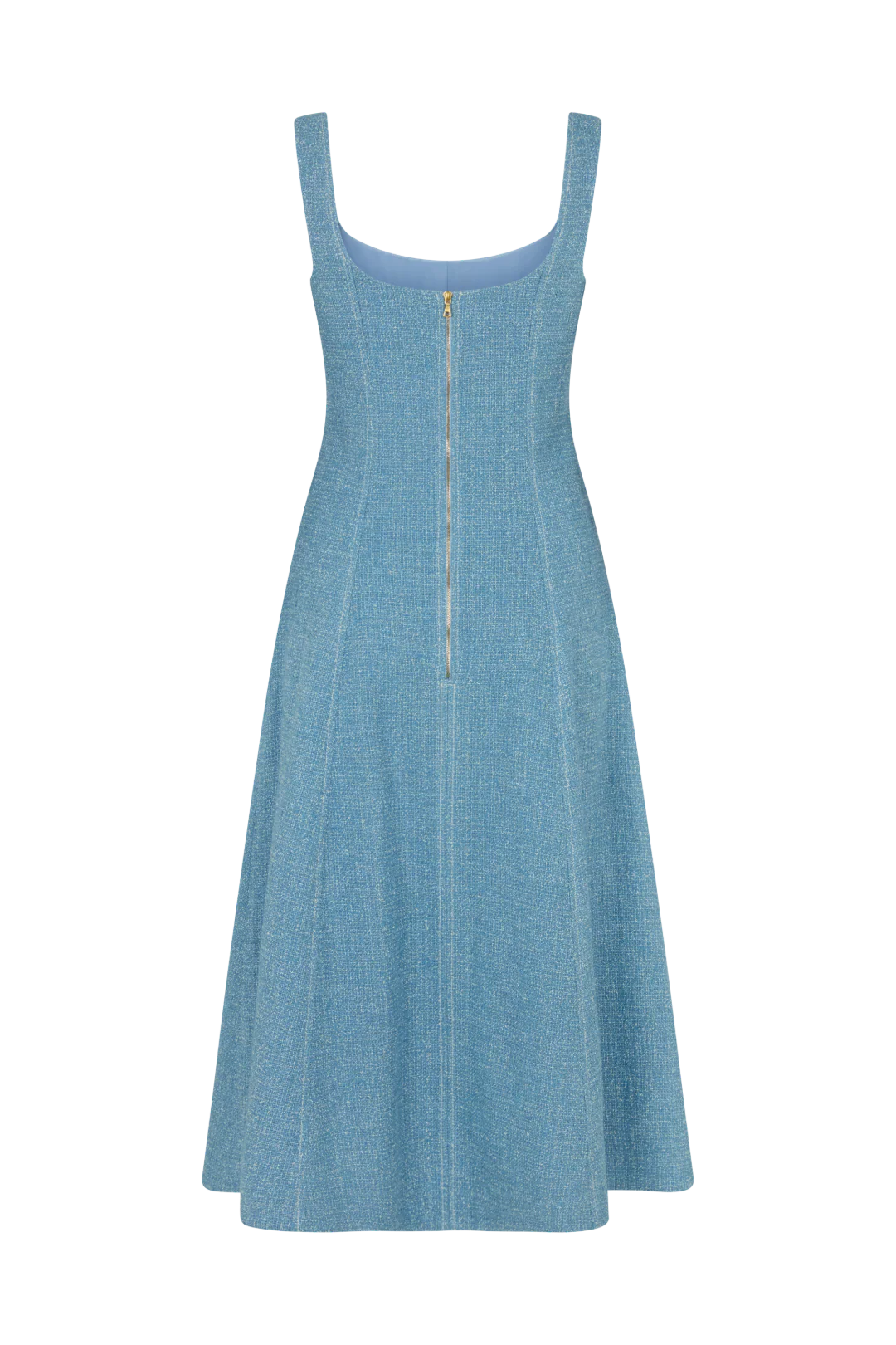 Square Neck Dress in Boucle - Image 3