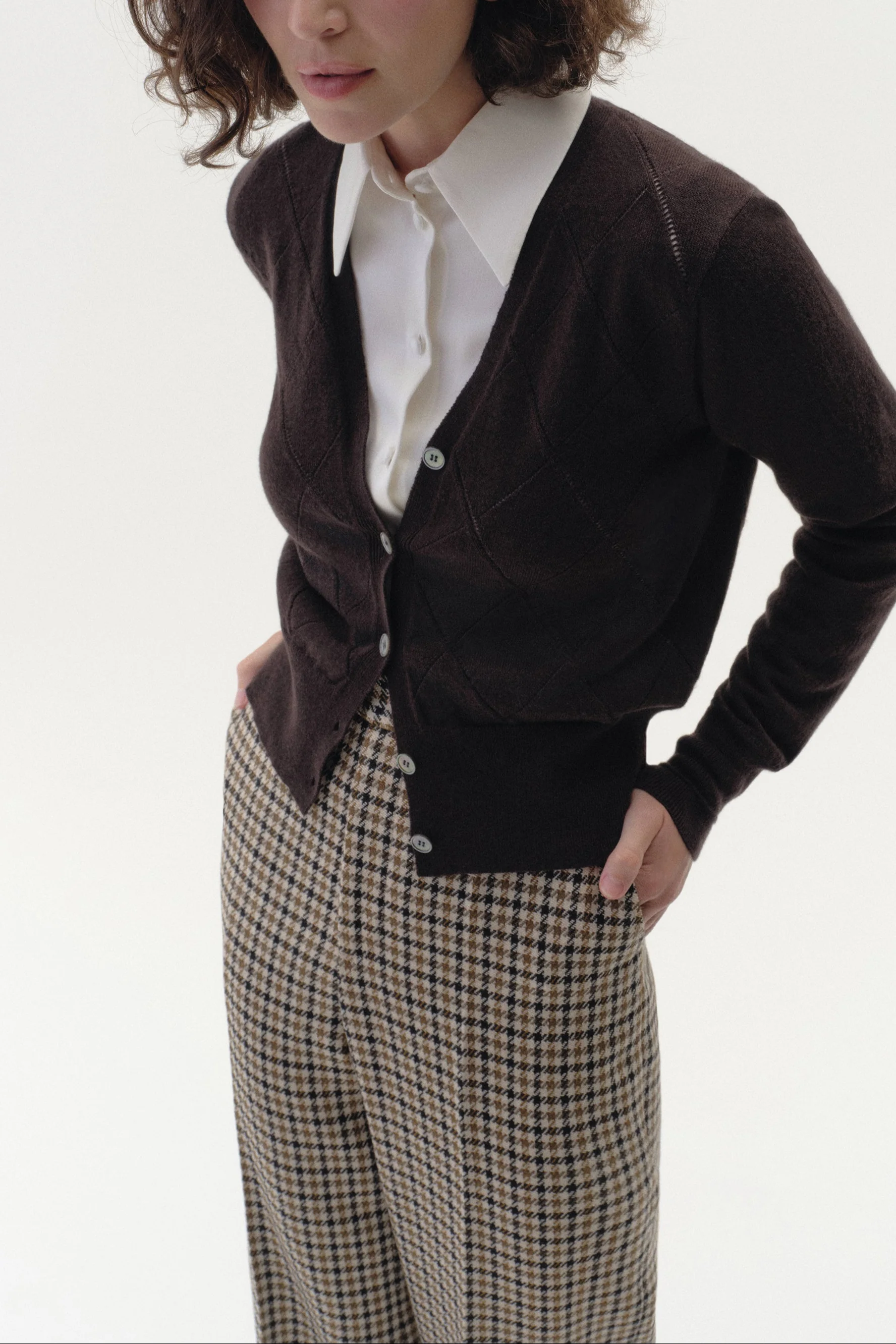 Straight Leg Trouser in Tattersall Wool - Image 3