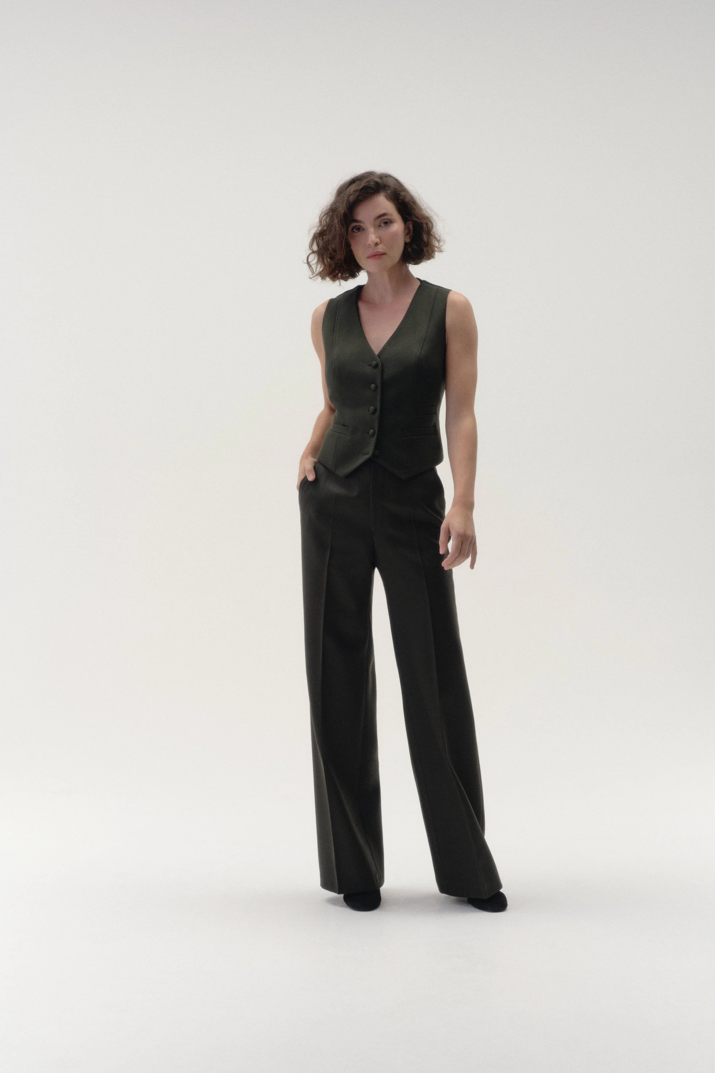 Straight Leg Trouser in Wool Twill - Image 5