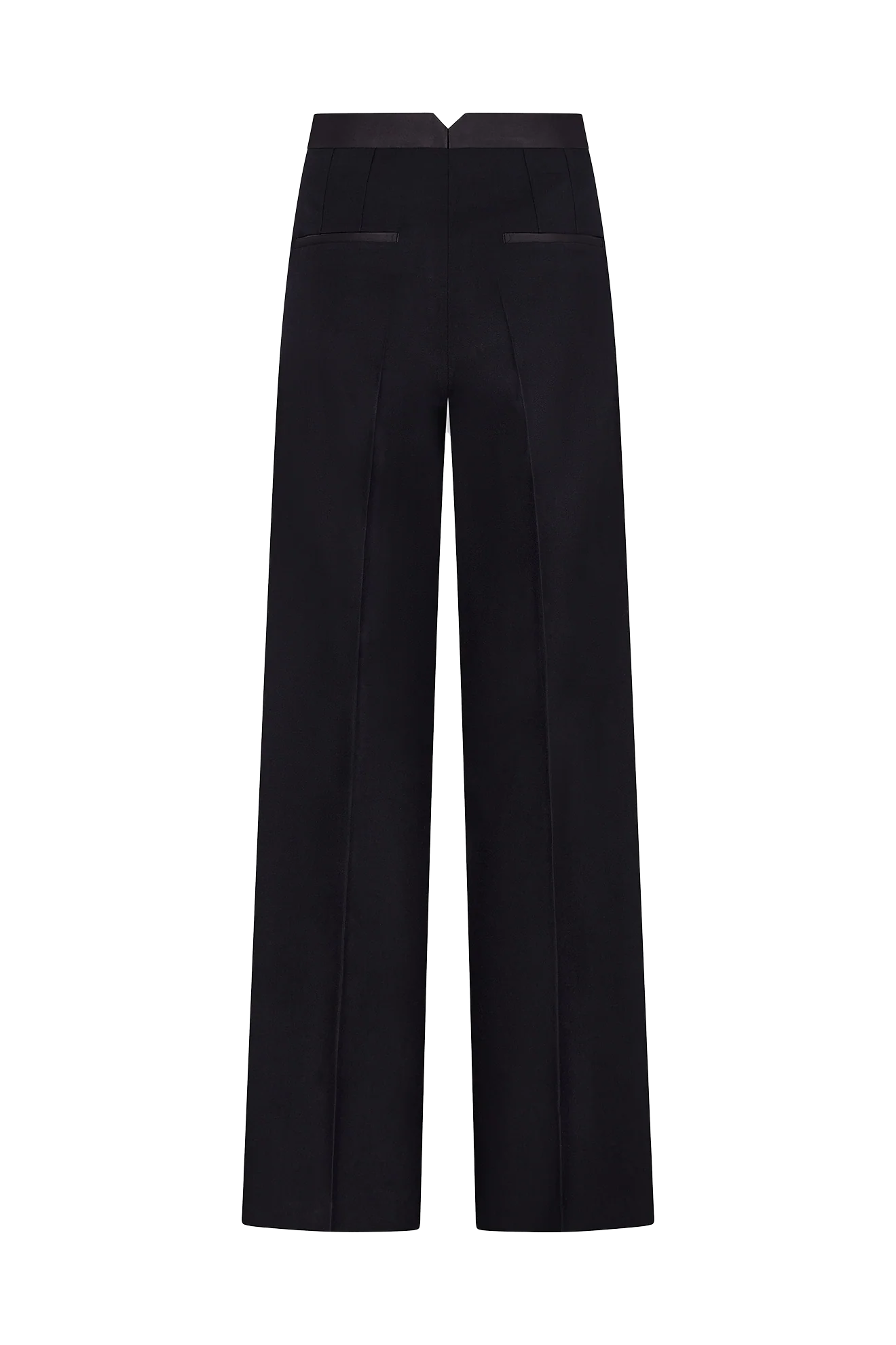 Straight Leg Trouser with Grosgrain Tuxedo Stripe in Barathea - Image 4