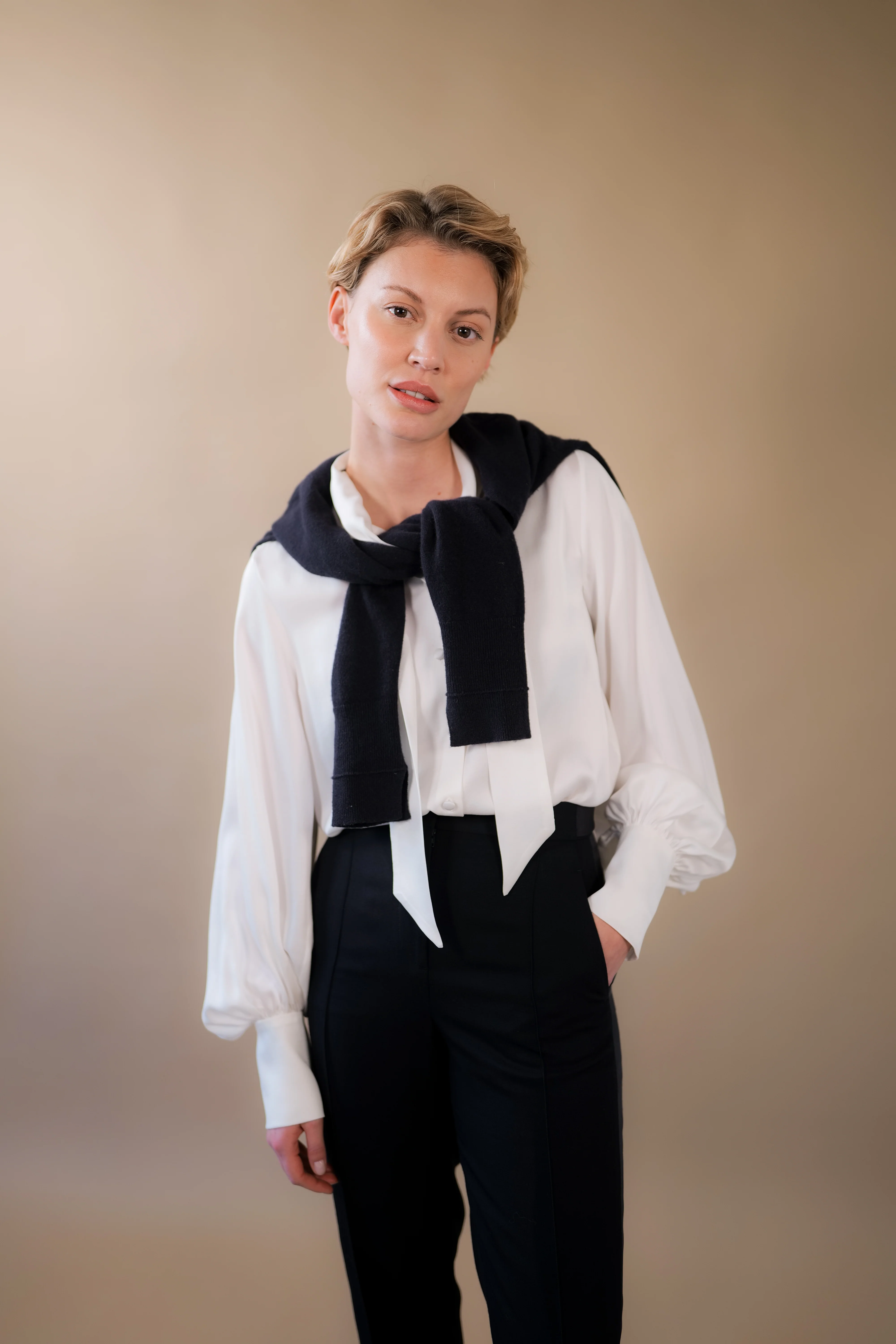 Bow Blouse in Silk - Image 6
