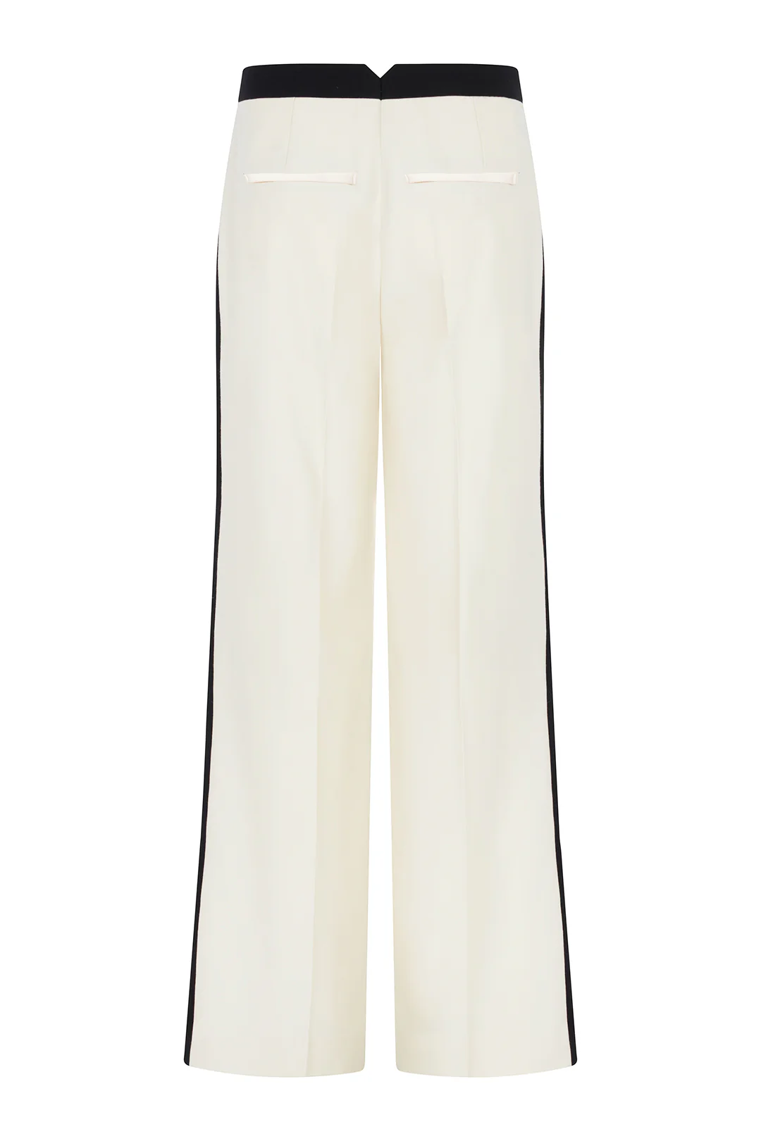 Straight Leg Trouser with Silk Satin Tuxedo Stripe in Barathea - Image 4