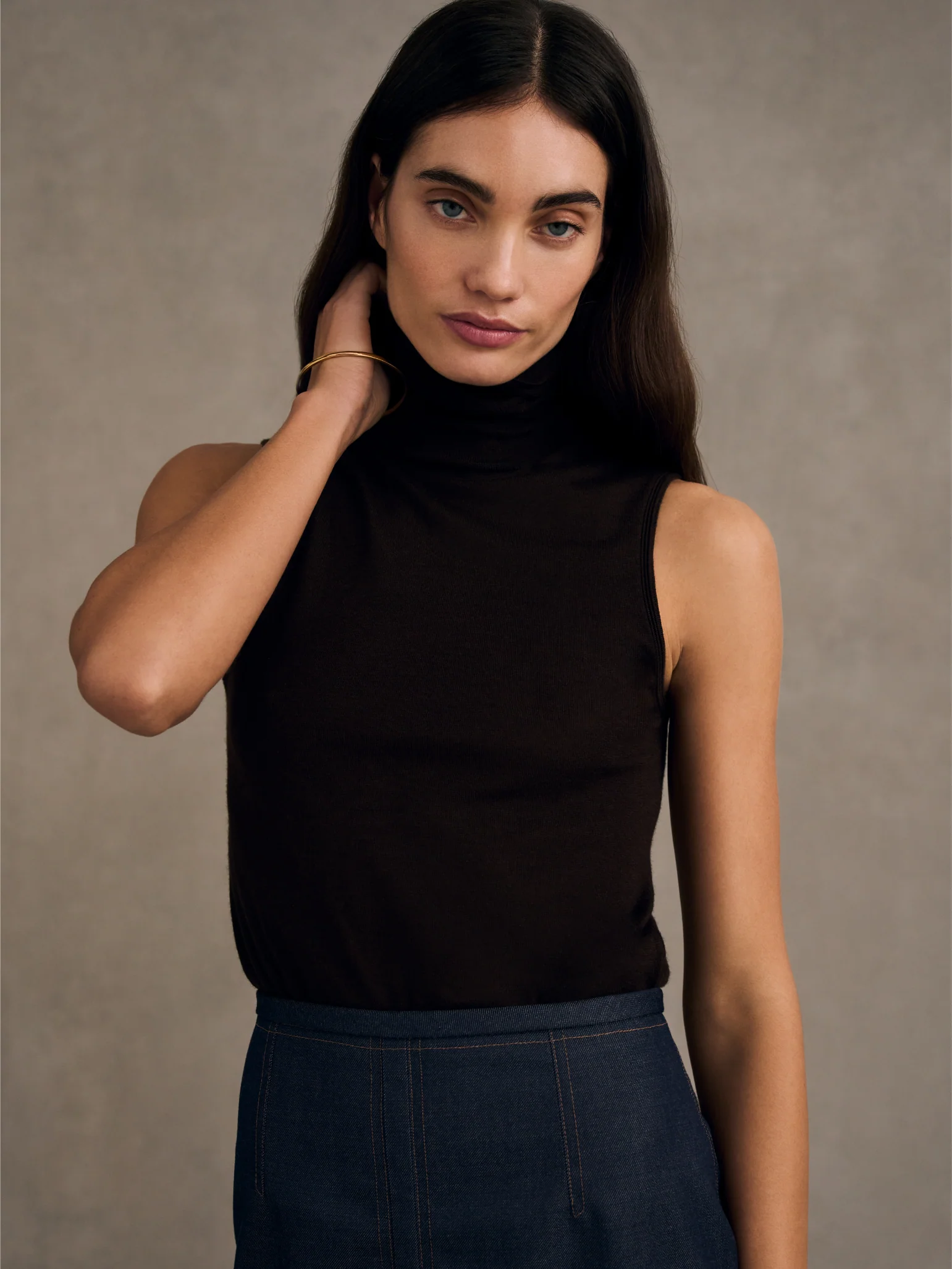 Pencil Skirt in Gabardine Denim - Image 3