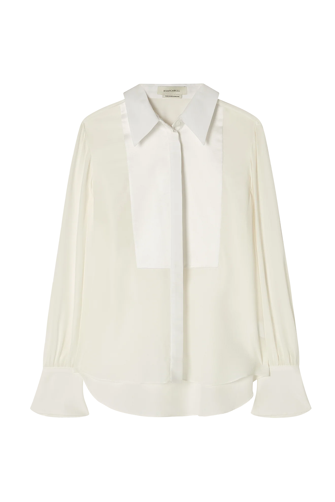 Tuxedo Shirt in Satin and Sandwashed Silk