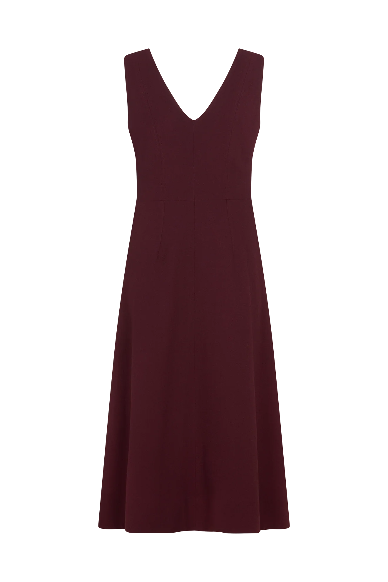 V-Neck Midi Dress in Wool Crepe - Image 7